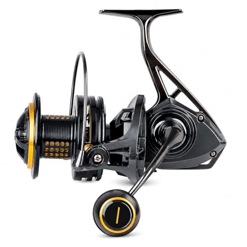 Saltwater Spinning Reel 14000, 44Lbs Max Drag Surf Fishing Reel with Screw-in Handle, Slow Oscillation System for Bass Catfish Inshore Offshore Saltwater Freshwater - color: NGK14000