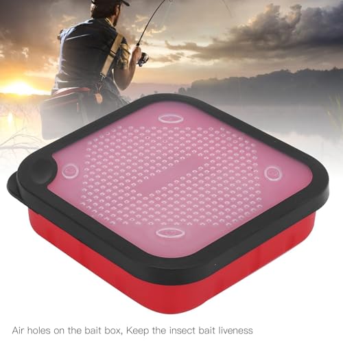 HERCHR Fishing Live Bait Box, Fishing Bait Storage Box Bait Bucket Worm Bait Station Container with Air Hole for Fishing Lure Worm Maggot - size: 170*170*45mm