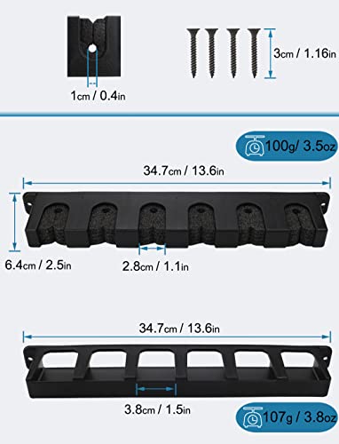Horizontal Fishing Rod Rack Holders Wall-mounted Fish Pole Holder for Garage & Boat 6-Rod Storage Racks -1 Pair Rod Holder Rod Holder (2 Pair Vertical Black) - color: 2 Pair Vertical Black