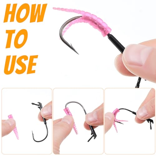 Seenelling 50 Pcs 3/0 Rig Fishing Hooks Weedless Rig Hooks High Carbon Steel Jig Heads for Saltwater Freshwater Bass, Trout, Catfish - size: 1/4 oz