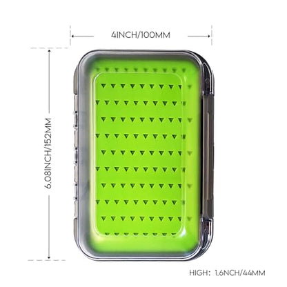 Aventik Silicone Fly Fishing Box Jig Box Waterproof Streamer flies Case Double Sided Clear Lid Storage Lure Case Saltwater Freshwater (MB:6.08x4x1.57inch) - style: MB:6.08x4x1.57inch