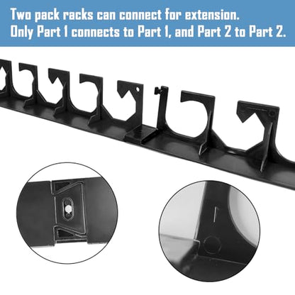 Aventik Horizontal Fishing Rod Holder for Garage Wall or Ceiling Mounted Fishing Pole Holder Holds 6 Rods or Combos, Fishing Rod Rack for Wall, Fishing Rod Storage Organizer (2 Pack Black) - style: 2 Pack Black