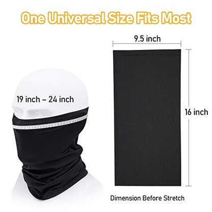 TICONN Neck Gaiter Face Cover Scarf, Neck Warmer Breathable Sun & Wind-proof for Skiing Fishing Hiking Cycling - color: Black-4pk, style: Quick Dry