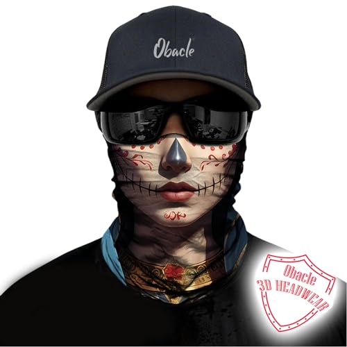 Obacle Skull Face Mask for Women Dust Wind Sun Protection Rave Festival Riding - color: Women Tear Lips Gray Nose