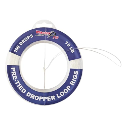 MASTERPRO Pre-Tied Dropper Loop Rigs, Fishing Line Spool 10LB 15LB 20LB 30LB 40LB 50LB 60LB 80LB 100LB, Suitable for Saltwater Freshwater Fishing - size: big bobbin-10LB