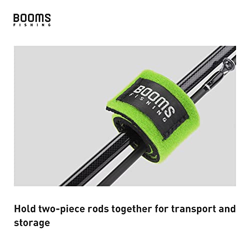 Booms Fishing RS3 Fishing Rod Wrap Pole Straps， Hook & Loop Fishing Rod Belts, Fishing Rod Ties for Casting Rods, Spinning Rods and Fly Rods - style: B: Green_9.6"_6pack