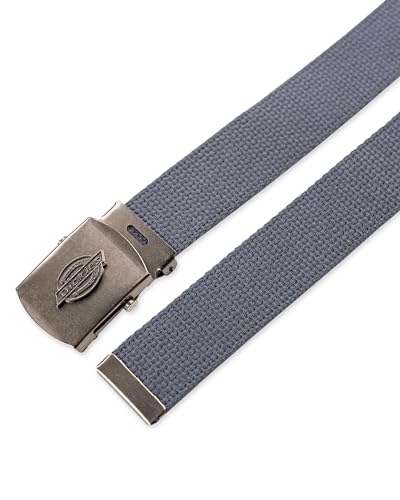 Dickies mens Fabric Web Plaque Logo Buckle Belt - Fits Up to Size 42" Waist - color: Grey, size: One Size - Cut to Fit