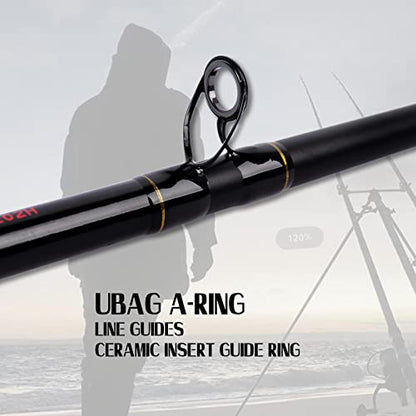 Fiblink Surf Fishing Rod 2 Piece/3 Piece/4 Piece Portable Travel Casting Rod Saltwater Surf Rod (9'/10'/12'/13') - style: Cast-13'-3pc