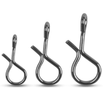 SILANON Fly Fishing Snaps,150pcs Fly Fishing Quick Clips Quick Change Lure Clips Micro Fly Snap Swivels No Knot Fast Snap Stainless Steel Lure Connector for Flies Hooks Jigs Lures 3 Sizes - size: Size L-7.7LB-150PCS