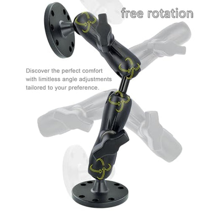 VAUBORTTI 1" Ball Mount for Garmin Striker 4,Aluminum Extension Arm with AMPS Round Plate – Fish Finder, ELD Mount – Compatible with RAM B Size Kit – T-Bolt Track System