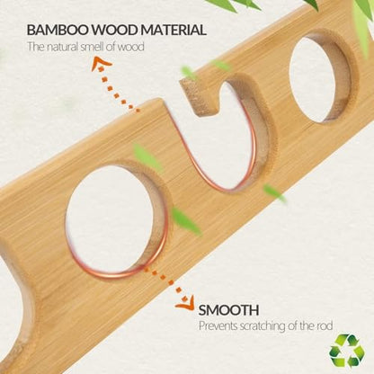 THKFISH Wood Fishing Rod Holders for Wall Ceiling, Holds Up to 7-10 fishing Pole Holders for Garage (1 set holds up 7 rods) - style: 1 set holds up 7 rods