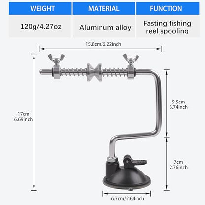 Fishing Line Spooler Winder, Adjustable Fishing Reel Spooler with Clamp Spooling Station for Spinning Casting Reels Winding System Device - style: With Suction Cup