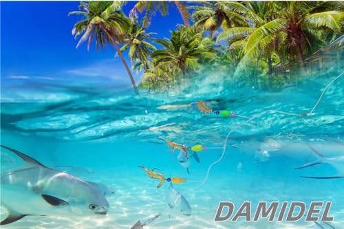6Pcs Pompano Fishing Rigs Ready Kit，3 in 1 Float Rigs with Triple 3/0 Circle Hook for Surf Fishing，（12/0） Fishing line / 50in length/50lbTension in freshwter and Saltwater