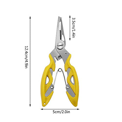 SagaSave Fishing Pliers Scissors Braid Cutters Lightweight Stainless Steel Fishing Tools Split Ring Pliers Hook Remover Multi-Tools Fishing Gripper