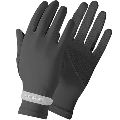 SayWow Driving Gloves Women for Sun UV Protection UPF 50+ Touchscreen Full Finger - color: Black