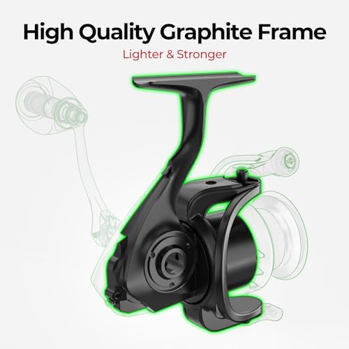 Piscifun Viper X Spinning Reels, Carbon Fiber 33LBs Max Drag, 10+1 Shielded BB, Saltwater Freshwater Spinning Fishing Reel, 5.2:1/6.2:1 - color: Green, size: 4000