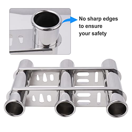 Fishing Rod Holder for Boat, Vertical Wall Mounted Fishing Rod Rack, Stainless Steel Rod Holder for Marine Boat,Fishing Boat, Truck (3 Tubes Upgrade) - color: 3 Tubes Upgrade