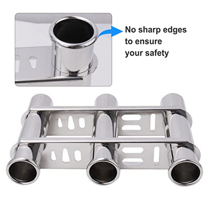 Fishing Rod Holder for Boat, Vertical Wall Mounted Fishing Rod Rack, Stainless Steel Rod Holder for Marine Boat,Fishing Boat, Truck (3 Tubes Upgrade) - color: 3 Tubes Upgrade