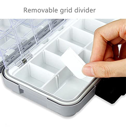 Toasis Fishing Tackle Accessory Box Small Fishing Hooks Weights Sinkers Swivel Storage Container (Grey) - color: Grey