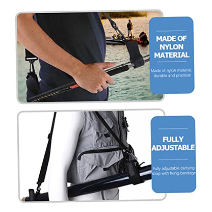 DECHOUS 1Set Creative Fishing Rod Fixed Band Adjustable Shoulder Strap for Comfortable Carrying Fishing Supply for Fishermen Easily Folds for Convenience