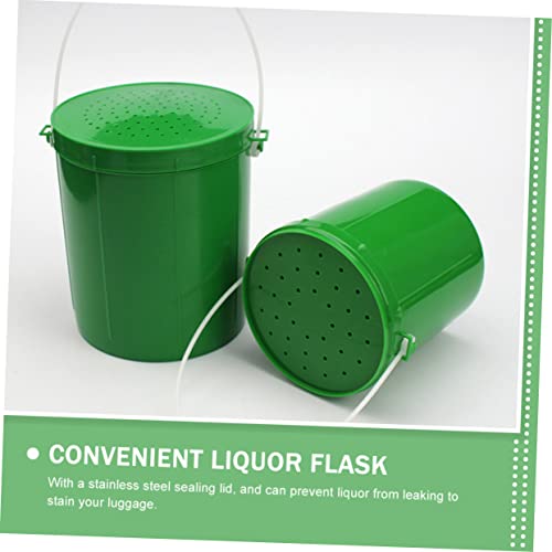 2pcs Bait Box Lure Minnow Pail Baits Tackle Minnow Bucket with Aerator Battery Operated Container with Lid Live Worms Rod Bucket with Lid Convenient Green PVC