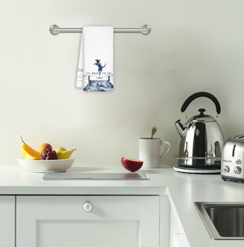 Lake House Decor Dish Towels, Funny Lake Dog Kitchen Towels, 16x24 Inch - color: Dog