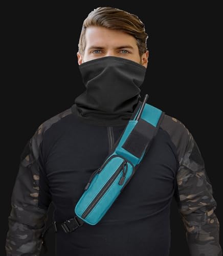Tactical Sling Backpack Holster Range Shoulder Bag 15L Crossbody Bag Water Bottle Holder Radio Pouch 6 Elastic Slots - color: Light Blue