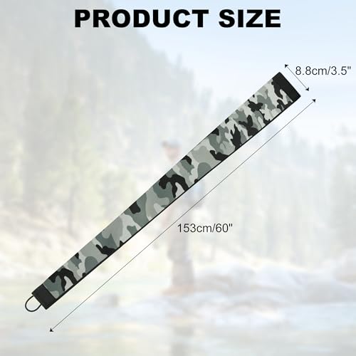 Neoprene Camo Fishing Rod Sleeves,Fishing Pole Sleeves,Fishing Rod Socks | UV Resistance,Puncture Resistant, Protect Casting, Spinning, Trolling Fishing Rods, Storage, tangled-free,75in,68in,60in - color: Light Green Camo, size: 60"
