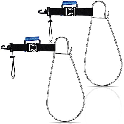 Sotiff 4 Pieces Fishing Stringer Clips, Heavy Duty Fish Stringer Holder Stainless Steel Snap Hook Lanyard Quick Release Fish Lock for Spearfishing Kayak Fishing Diving Bass - color: Blue