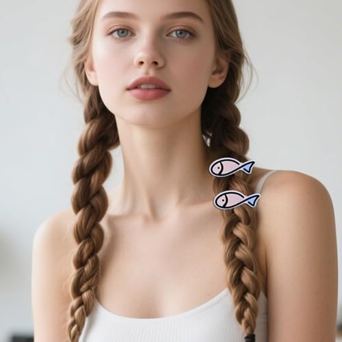 6 Pcs Cartoon Pink Fish Hair Clips Line Little Fish Non Slip Resin Barrette Sweet Bangs Headwear Styling Clip for Women Ocean Hair Accessories Hairstyle Tool - color: Style 1