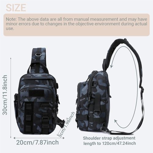 Fishing Sling Tackle Bag 5L - Fishing Tackle Storage Bags with Rod Holder for Angling Hiking Hunting Camping((BlackCamo) - color: Blackcamo