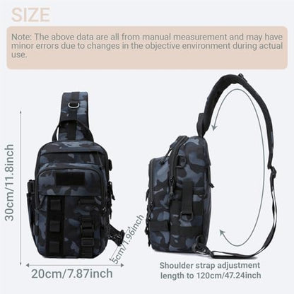 Fishing Sling Tackle Bag 5L - Fishing Tackle Storage Bags with Rod Holder for Angling Hiking Hunting Camping((BlackCamo) - color: Blackcamo