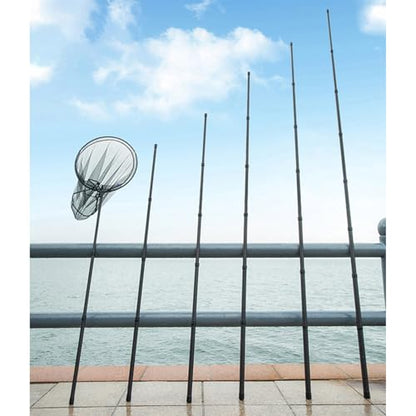 Portable Fishing Handle Poles Long Net Telescoping Handle Carbon Fibers Landing Net Rod Enduring Fishing Accessories - size: 1.3m