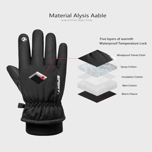 Women's Men's Winter Gloves, Cold Weather Warm Gloves,Running,Hiking,Fishing,Hunting,Finger Touch Screen Gloves - color: Grey1, size: Medium