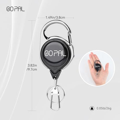 Go Pal Fly Fishing Zinger Retractor, Retractable Keychain with 27.5" Durable Cord Badge Reel Lanyard - Fishing Rod Tether Accessories and Gear (6)