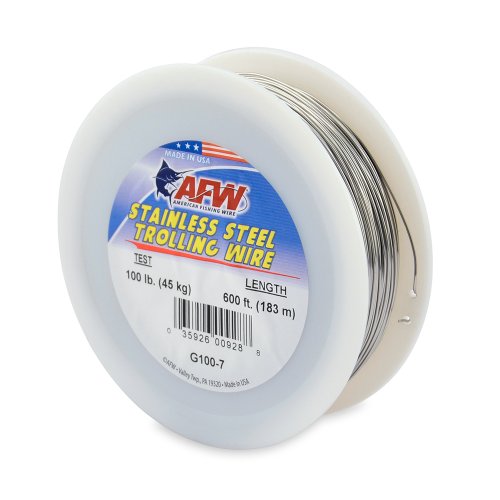 American Fishing Wire Stainless Steel Trolling Wire (Single Strand) - size: 600 Feet, 100 Pound Test
