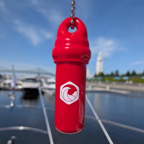 Seahive Floating Keychain (1 pack) with Waterproof Safety Container Boat Key Float - Pontoon, Fishing Accessories key holder - color: Red