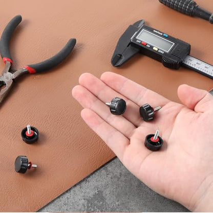 Trinkrittey 5pcs Universal Fishing Reel Handle Screw Caps Black Screws Nuts Caps Fishing Reel Replacement Parts for Spin Reels Knob Power Handle Grip Reels Crank