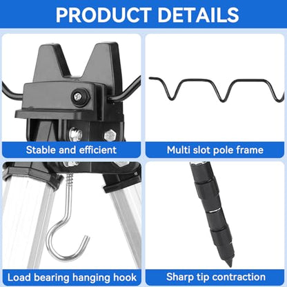 Fishing Rod Holder, Multifunctional Rod Tripod Outdoor Sea Fishing Support Stand Aluminum Alloy Telescopic Triangle