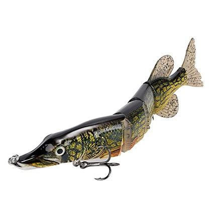 Large Multi Jointed Fishing Lures Bait,Big Giant Fishing Bass Lures,Crankbaits Swimbaits with Treble Hook - color: B5-10.24",3.8oz