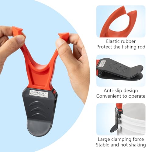Fishing Bucket Rod Holder for 5 Gallon, Ice Fishing Rod Holder Soft Pole Pack Protect for Universal Rods Bucket Fishing Gear & Accessorie - color: Rod Holder 1 Pack