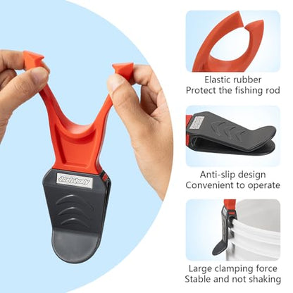 Fishing Bucket Rod Holder for 5 Gallon, Ice Fishing Rod Holder Soft Pole Pack Protect for Universal Rods Bucket Fishing Gear & Accessorie - color: Rod Holder 2 Packs