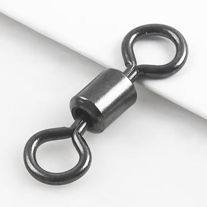 Barrel Swivels Fishing Tackle, 20/80pcs Heavy Duty Fishing Swivel Connector Stainless Steel Black Nickel Rolling Swivels Saltwater Freshwater 30-1322lb - size: 20pcs--10/0--771lb