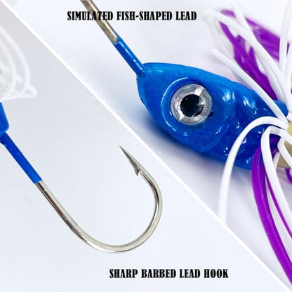 6 Pcs Bass Spinner Baits, Spinnerbait Fishing Lures Hard Metal Swimbait for Bass Pike Trout Salmon