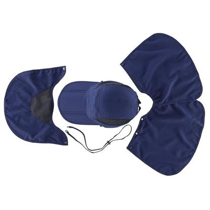 Connectyle Men's Foldable Baseball Sun Cap with Removable Face Mask Neck Flap Cover UPF 50+ Sun Protection Fishing Hiking Hat - color: Navy