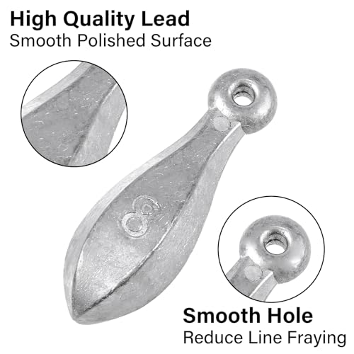Dr.Fish Bank Sinkers Lead Fishing Weights, 1-32oz/2LB, Freshwater Catfishing Weights River Channel Surf Fishing Saltwater - size: 20oz-3 Pack