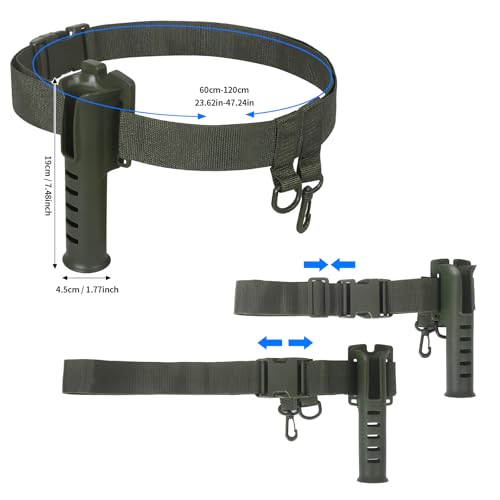 Slide-in Fishing Rod Hip Holster: 2pcs Hands-Free Waist Rod Holder Pole Gear with Stash Pocket for Fly & Bank Fishing - color: Black tube