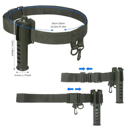 Slide-in Fishing Rod Hip Holster: 2pcs Hands-Free Waist Rod Holder Pole Gear with Stash Pocket for Fly & Bank Fishing - color: Black tube