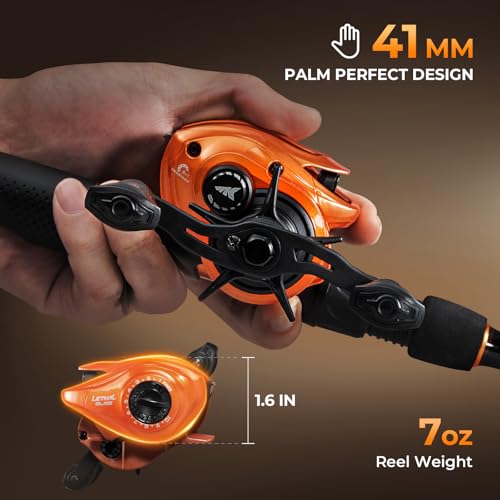 KastKing Lethal Blaze Twin-tip Fishing Rod and Reel Combo, Spinning & Baitcaster Combo, Flame Pattern Design, IM6 Graphite 2Pc Rod with Backup Tip Section, Stainless-Steel Guides, EVA Handle - style: Cast-6'10" Mh- Right Handed (2pcs+extra Tip)