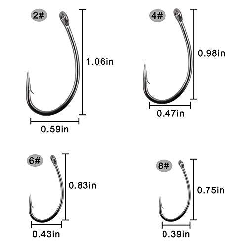 Carp Fishing Hooks- 120pcs Barb Curved Shank Carp Hooks Circle Fish Hooks Freshwater Saltwater for Hair Rigs Carp Fishing Tackle - size: 4# 120pcs